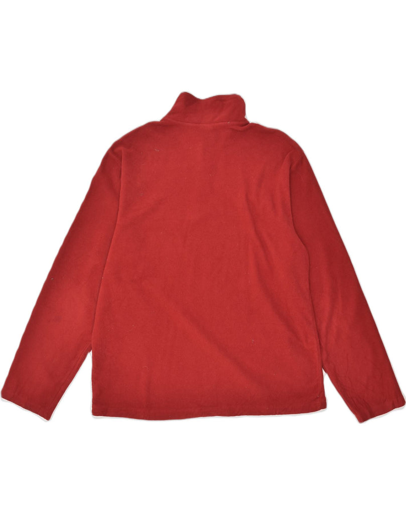 STARTER Mens Zip Neck Fleece Jumper Medium Red Polyester | Vintage Starter | Thrift | Second-Hand Starter | Used Clothing | Messina Hembry 