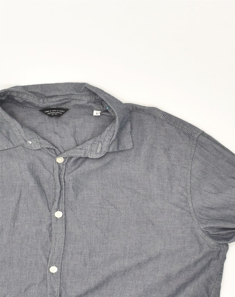 JACK & JONES Mens Shirt Large Grey Cotton | Vintage Jack & Jones | Thrift | Second-Hand Jack & Jones | Used Clothing | Messina Hembry 