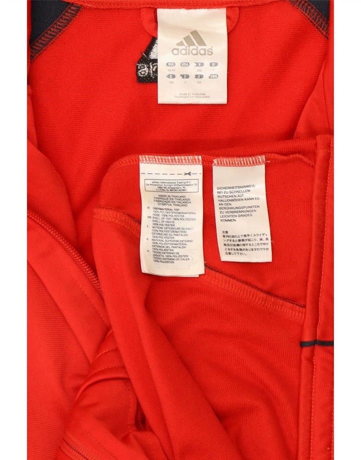Adidas Mens Tracksuit Top Jacket UK 42/44 Large Red Colourblock Polyester