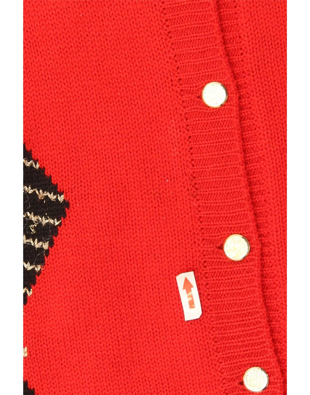 Vintage Womens Cardigan Sweater UK 16 Large Red Argyle/Diamond