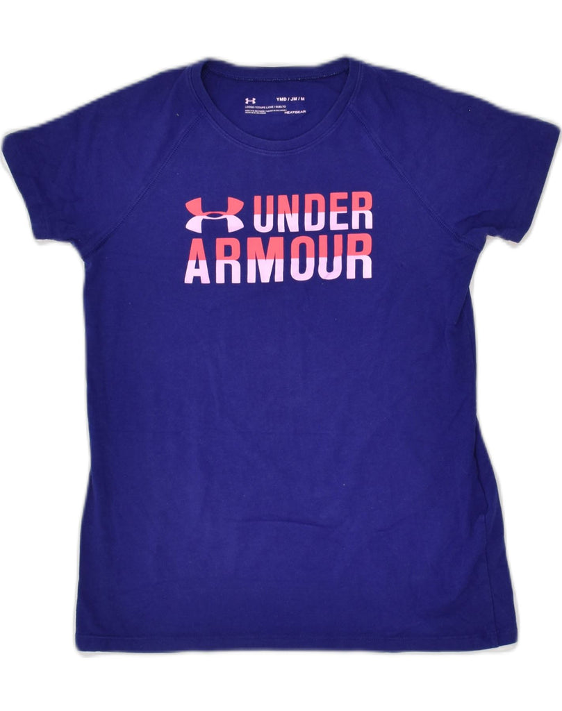 UNDER ARMOUR Girls Graphic T-Shirt Top 5-6 Years Medium Navy Blue Cotton | Vintage Under Armour | Thrift | Second-Hand Under Armour | Used Clothing | Messina Hembry 