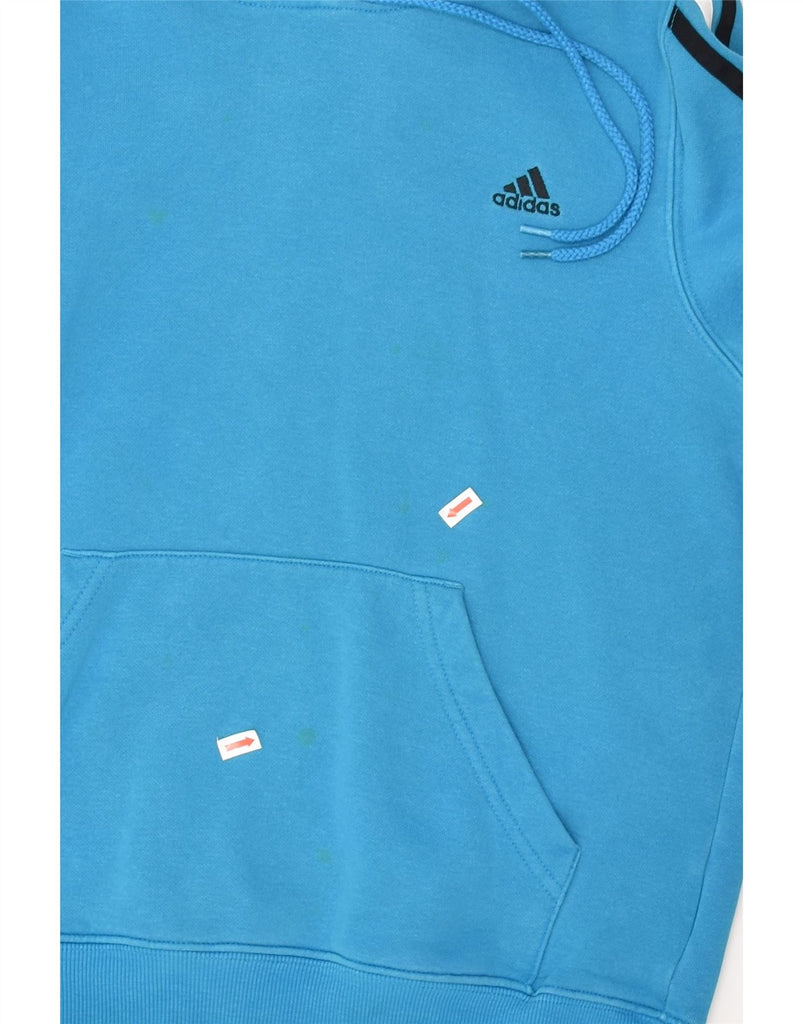 ADIDAS Womens Hoodie Jumper UK 18 XL Blue Cotton | Vintage Adidas | Thrift | Second-Hand Adidas | Used Clothing | Messina Hembry 