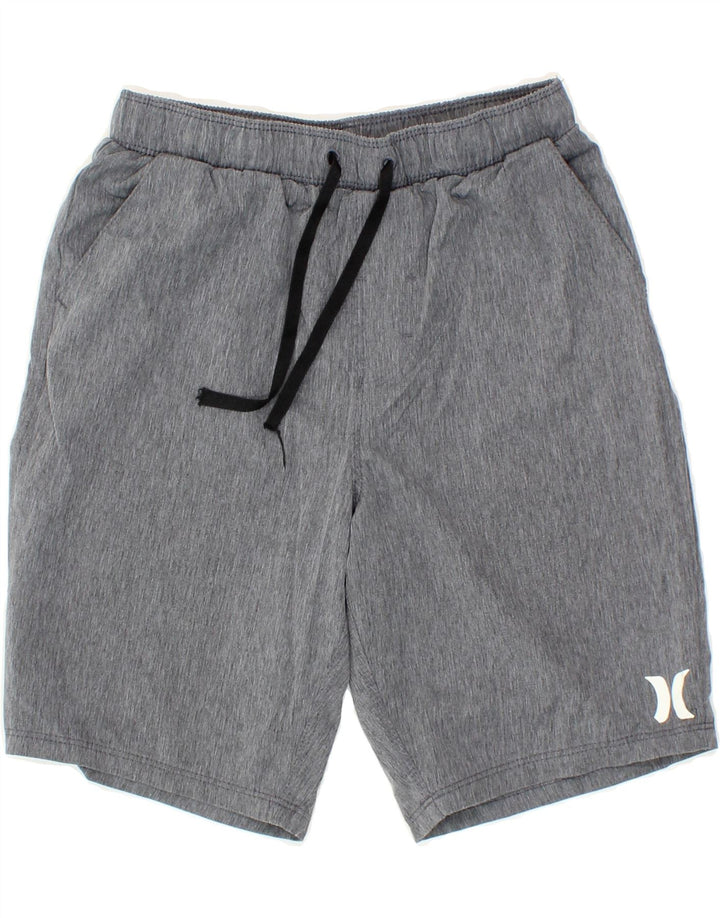 HURLEY Boys Sport Shorts 10-11 Years MedIum Grey Polyester Vintage Hurley and Second-Hand Hurley from Messina Hembry 