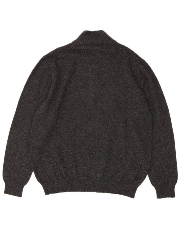 Harmont & Blaine Mens Zip Neck Jumper Sweater 3XL Grey Wool
