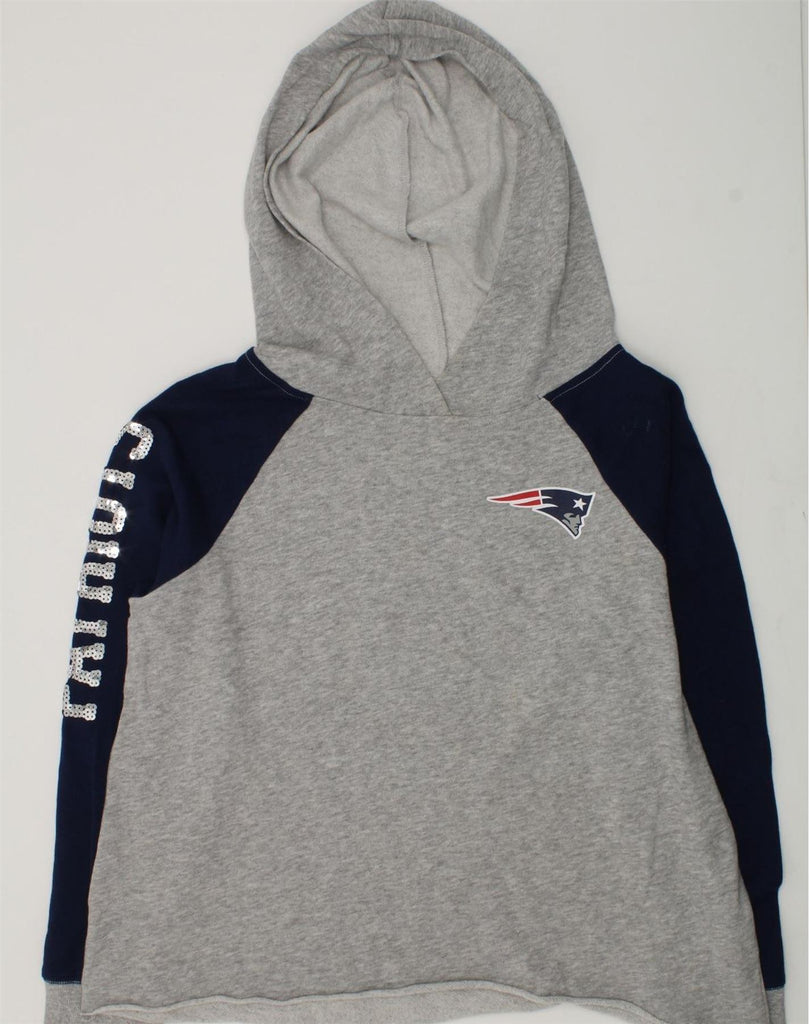 NFL Girls Graphic Hoodie Jumper 15-16 Years XL Grey Colourblock Cotton | Vintage NFL | Thrift | Second-Hand NFL | Used Clothing | Messina Hembry 