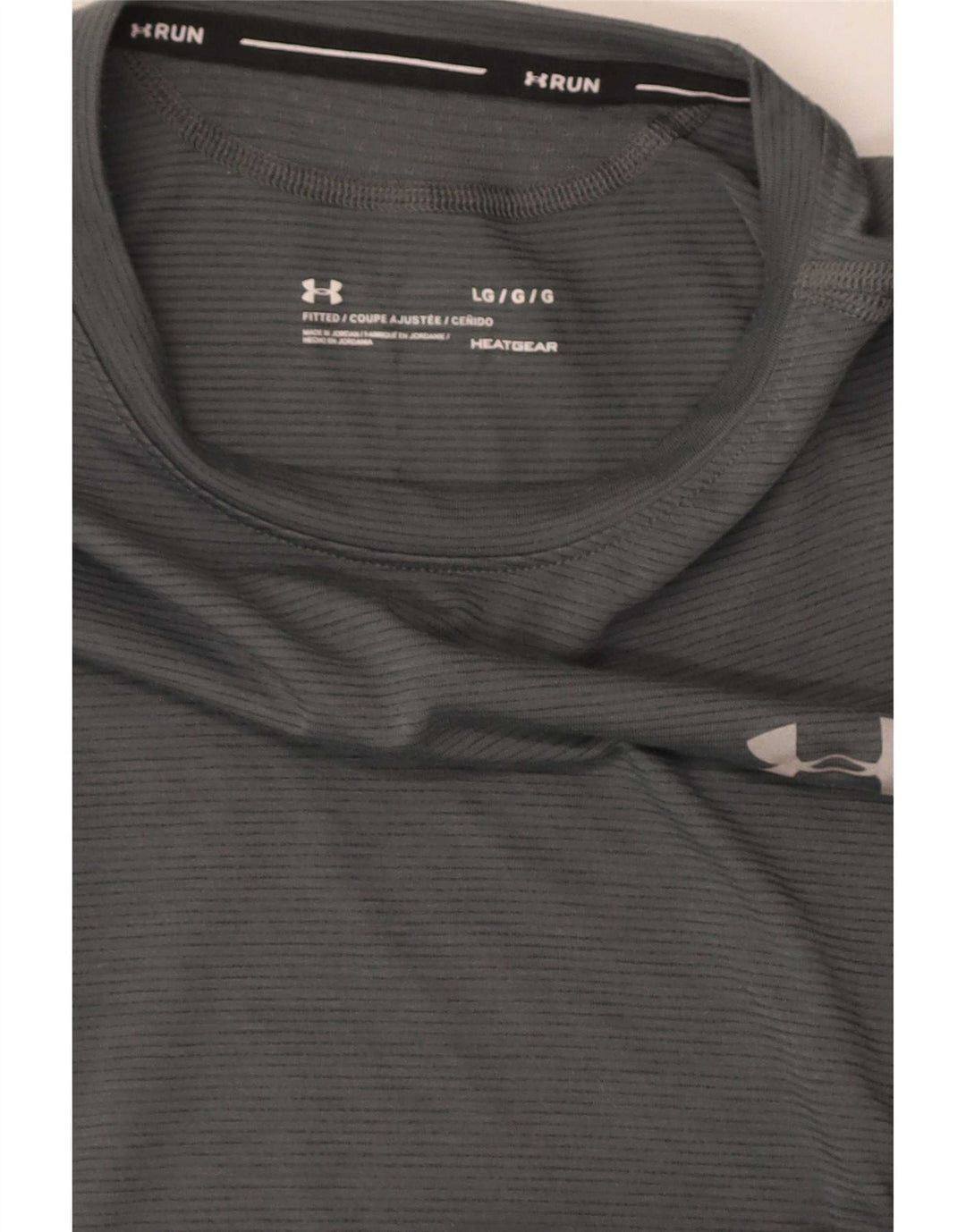 Under Armour Mens Fitted Running Top Long Sleeve Large Grey Sports