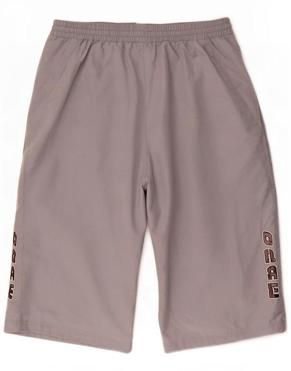 Umbro Mens Graphic Bermuda Sport Shorts Large Grey Polyester
