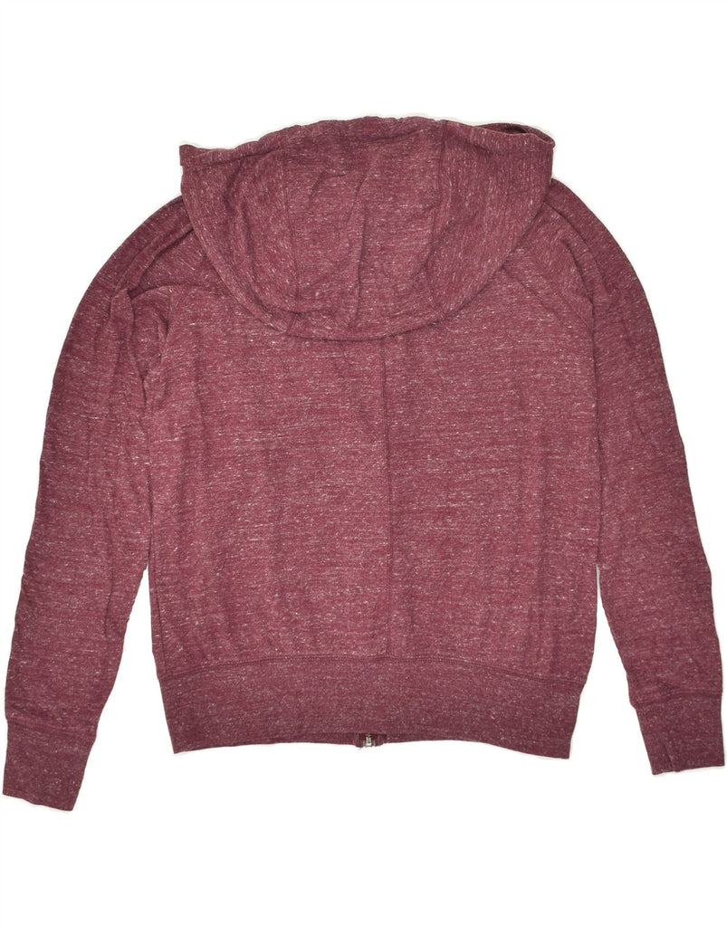 NIKE Womens Zip Hoodie Sweater UK 14 Medium Burgundy Cotton | Vintage Nike | Thrift | Second-Hand Nike | Used Clothing | Messina Hembry 
