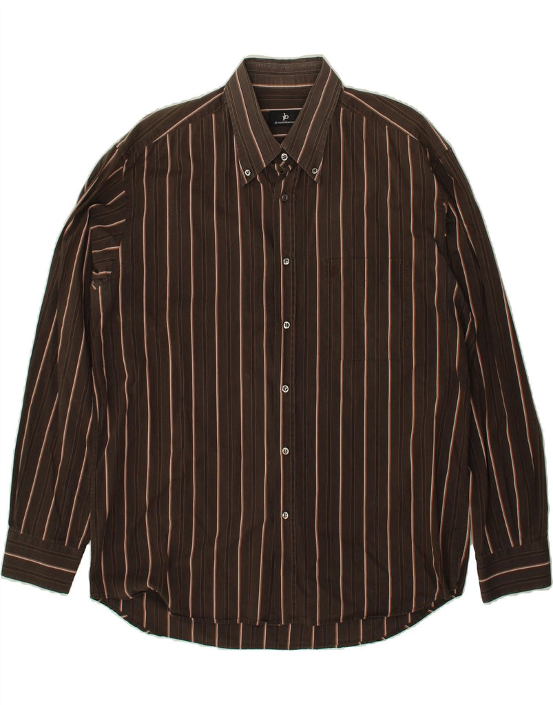 ROCCOBAROCCO Mens Shirt Size 17 43 XL Brown Striped | Vintage Roccobarocco | Thrift | Second-Hand Roccobarocco | Used Clothing | Messina Hembry 