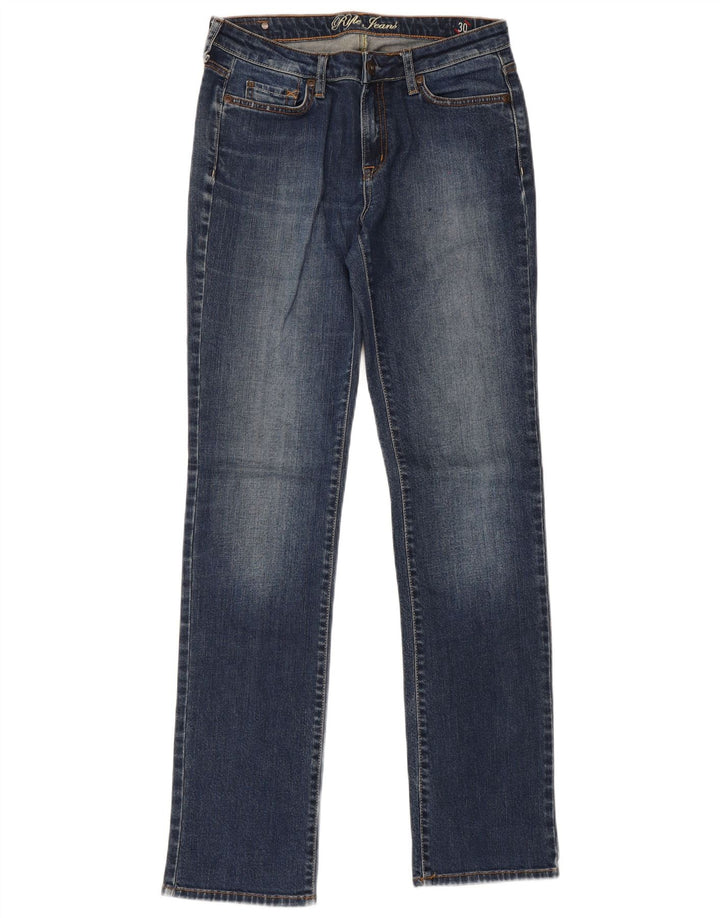 Rifle Womens Slim Jeans W30 L34 Blue Cotton