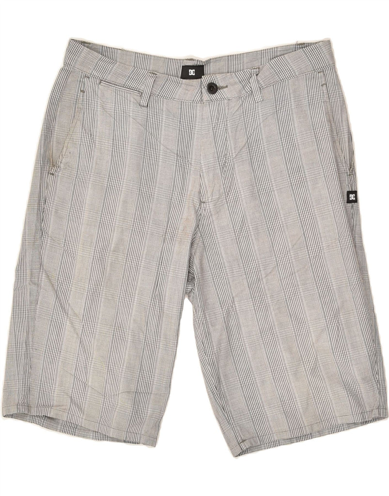 DC Mens Chino Shorts W31 Medium Grey Check Cotton | Vintage DC | Thrift | Second-Hand DC | Used Clothing | Messina Hembry 