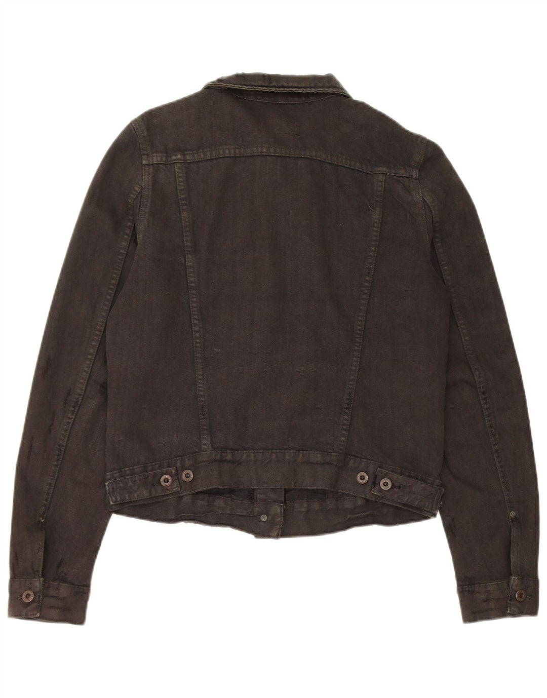 Polo Ralph Lauren Womens Distressed Crop Denim Jacket UK 14 Medium Black