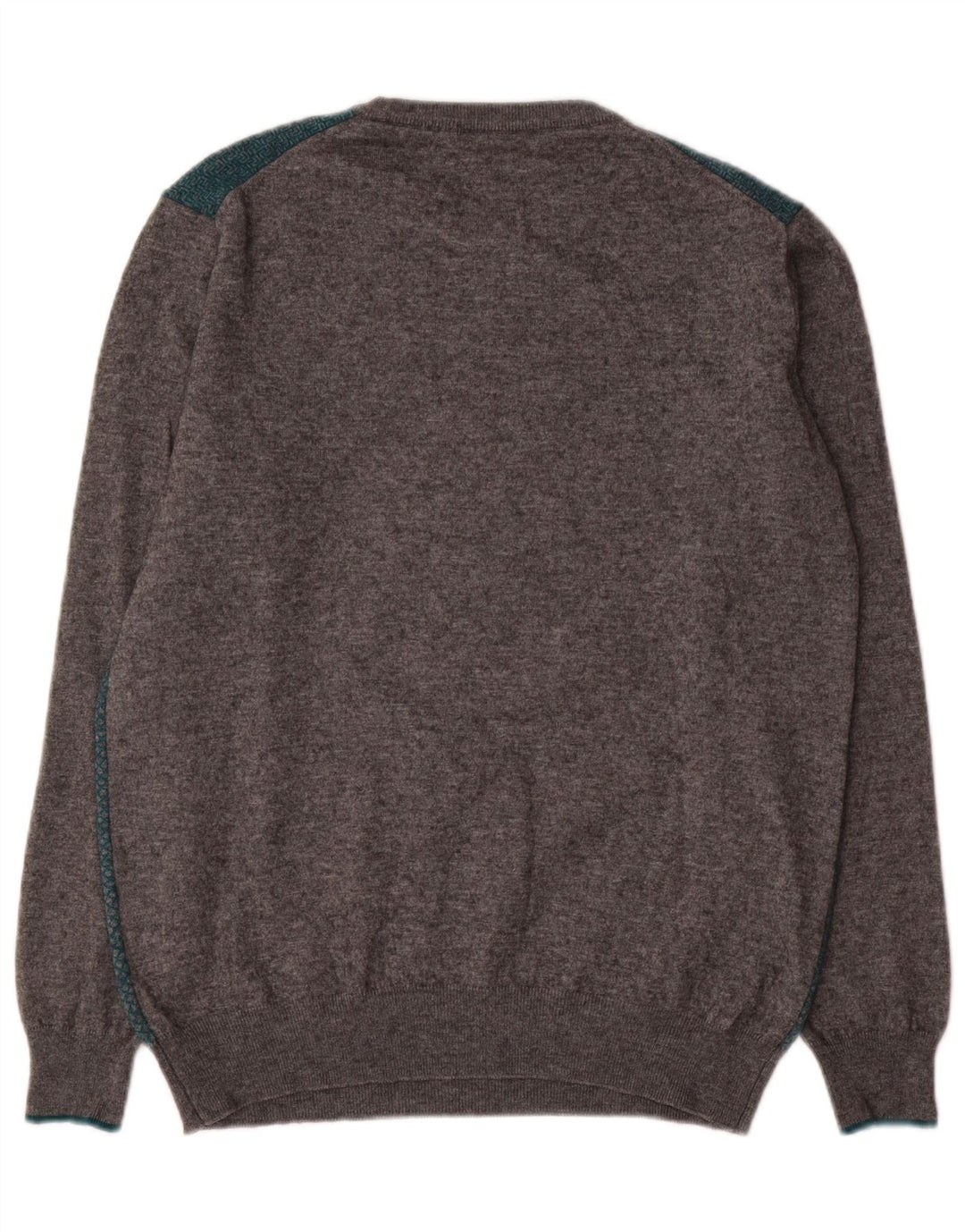 Harmont & Blaine Mens Crew Neck Jumper Sweater 2XL Grey Colourblock Wool