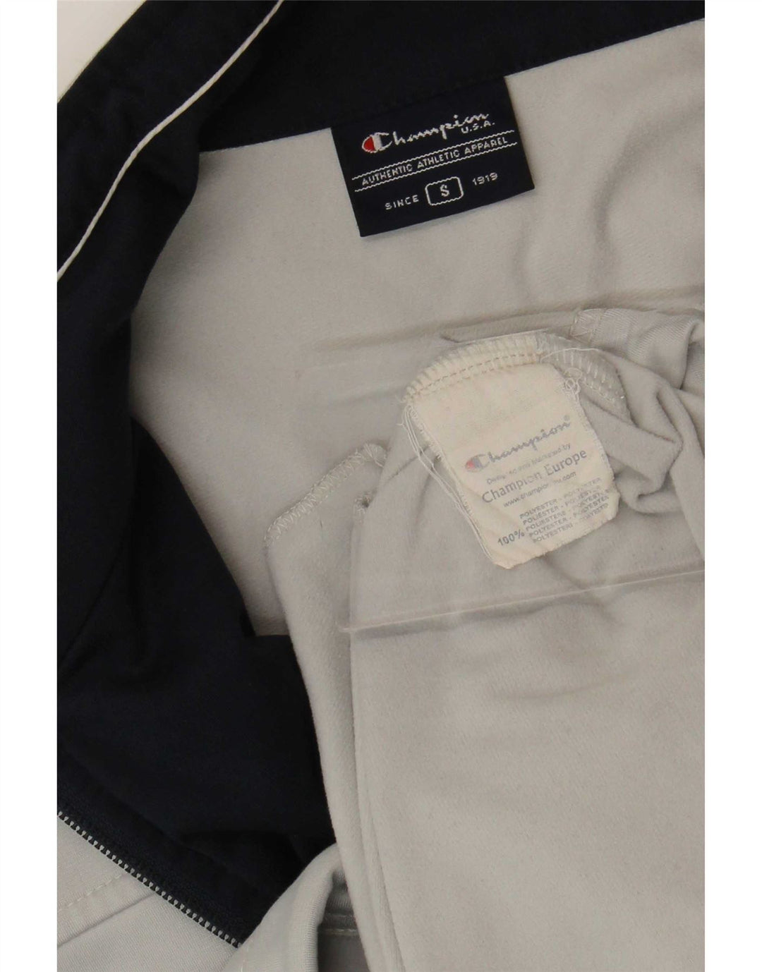 Champion Mens Tracksuit Top Jacket Small Grey Polyester