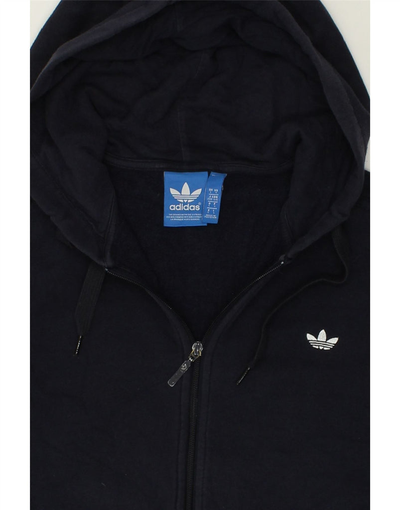 ADIDAS Mens Zip Hoodie Sweater Large Navy Blue Cotton | Vintage Adidas | Thrift | Second-Hand Adidas | Used Clothing | Messina Hembry 