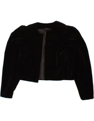 C&A Womens Velvet Bolero Jacket IT 42 Medium Black Cotton