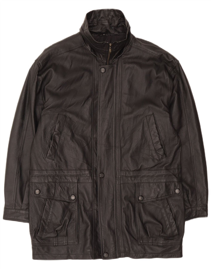 JCC Mens Leather Jacket IT 50 Large Black Leather