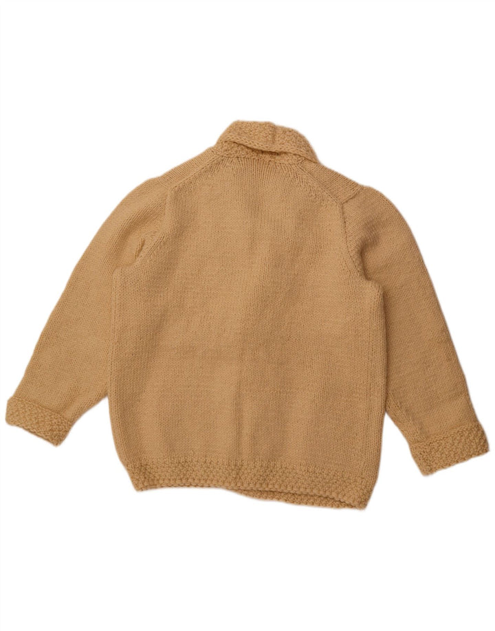 VINTAGE Womens Open Cardigan Sweater UK 16 Large Beige