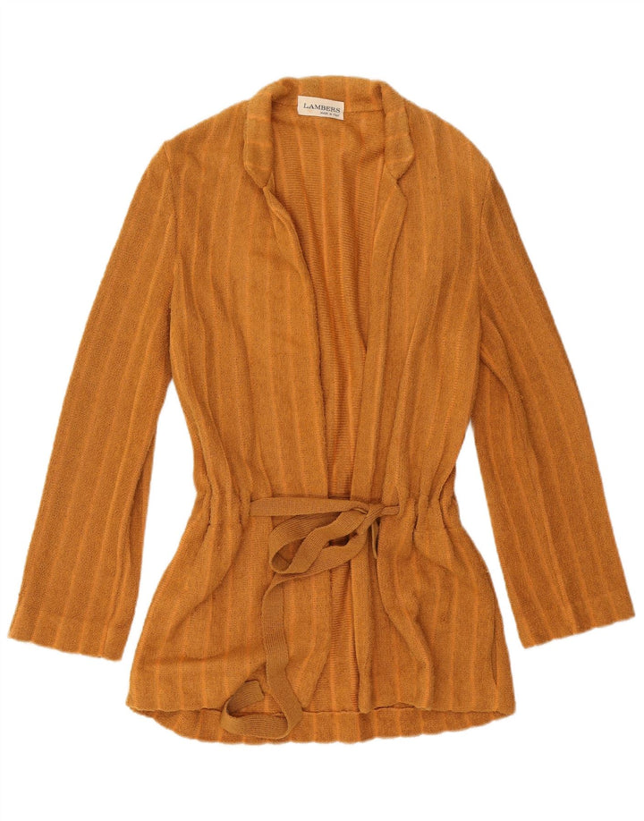 Lambers Womens Longline Cardigan Sweater IT 42 Medium Orange Pinstripe