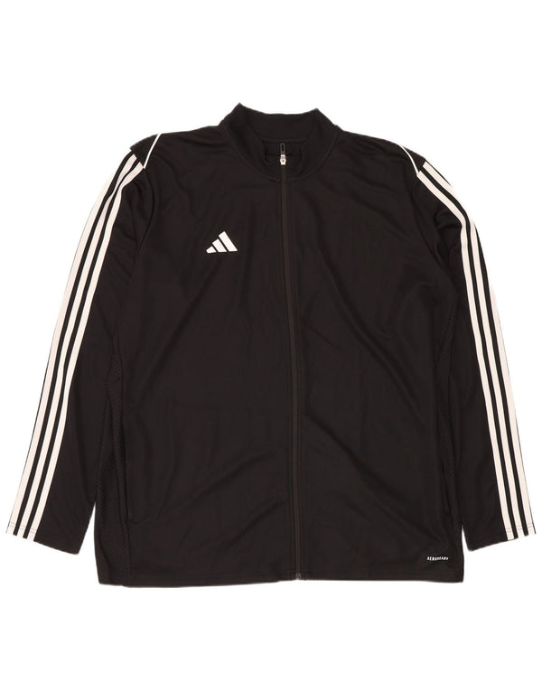 ADIDAS Mens Aeroready Slim Fit Tracksuit Top Jacket 2XL Black Polyester