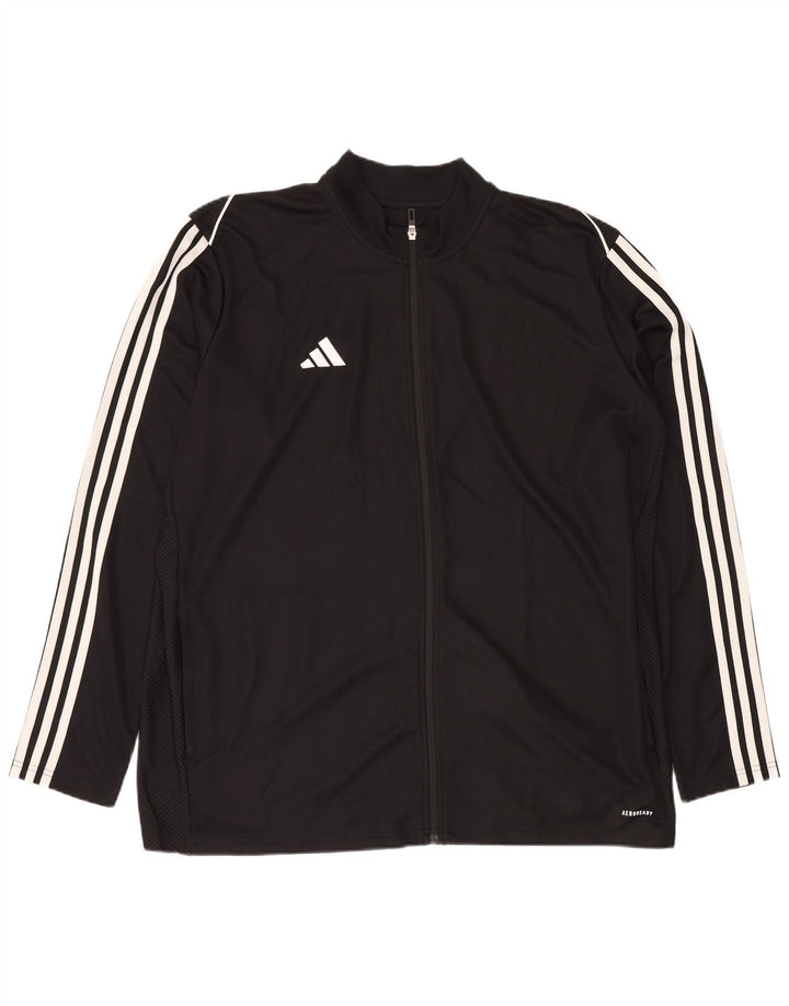 ADIDAS Mens Aeroready Slim Fit Tracksuit Top Jacket 2XL Black Polyester