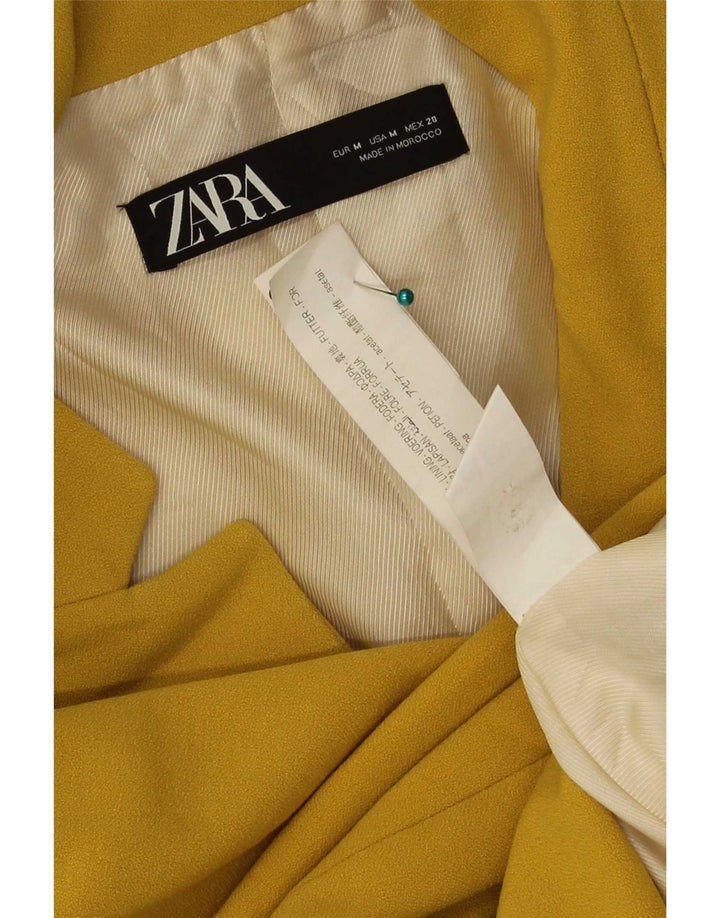 Zara Womens Longline Blazer Jacket UK 12 Medium Yellow