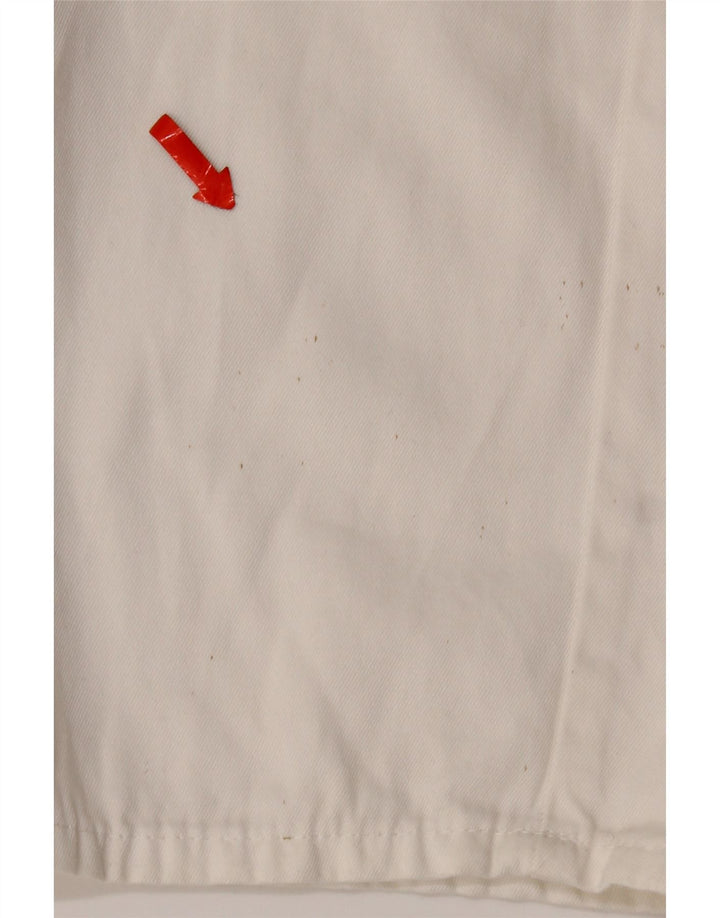 POP 84 Mens Straight Chino Trousers IT 48 Medium W34 L34 White Cotton