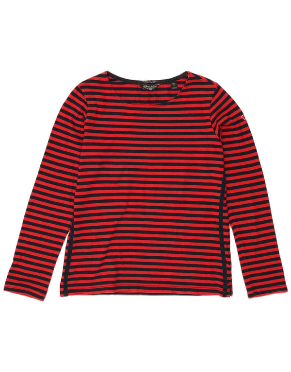 Scotch & Soda Womens Oversized Top Long Sleeve UK 2 XS Red Striped Cotton