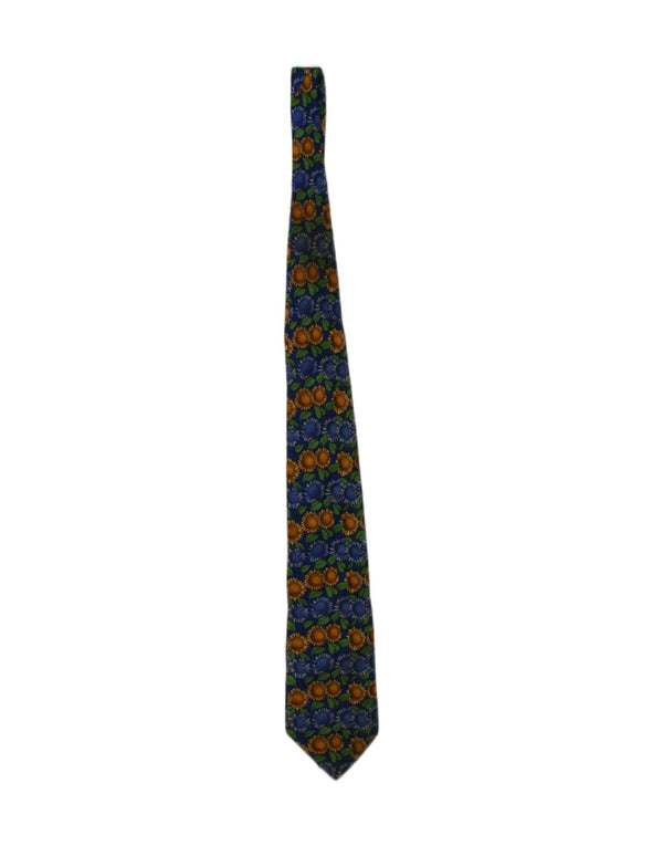 Trussardi Mens Graphic Tie One Size Blue Floral Silk
