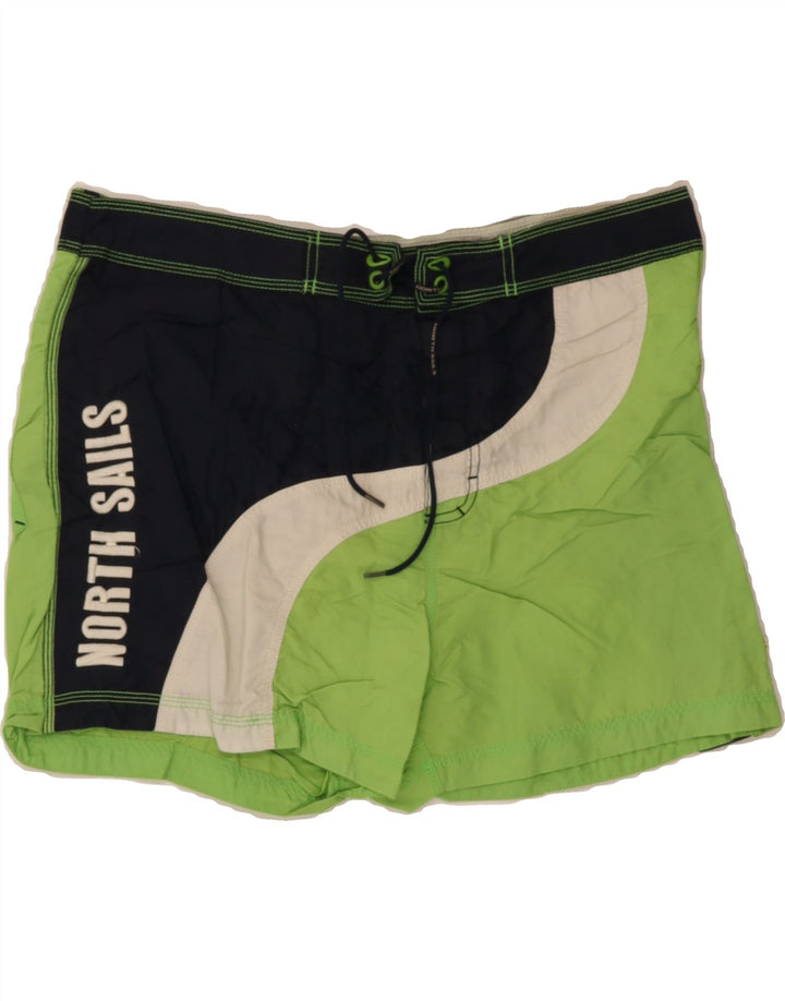 NORTH SAILS Mens Graphic Swimming Shorts XL  Green Colourblock Polyamide Vintage North Sails and Second-Hand North Sails from Messina Hembry 