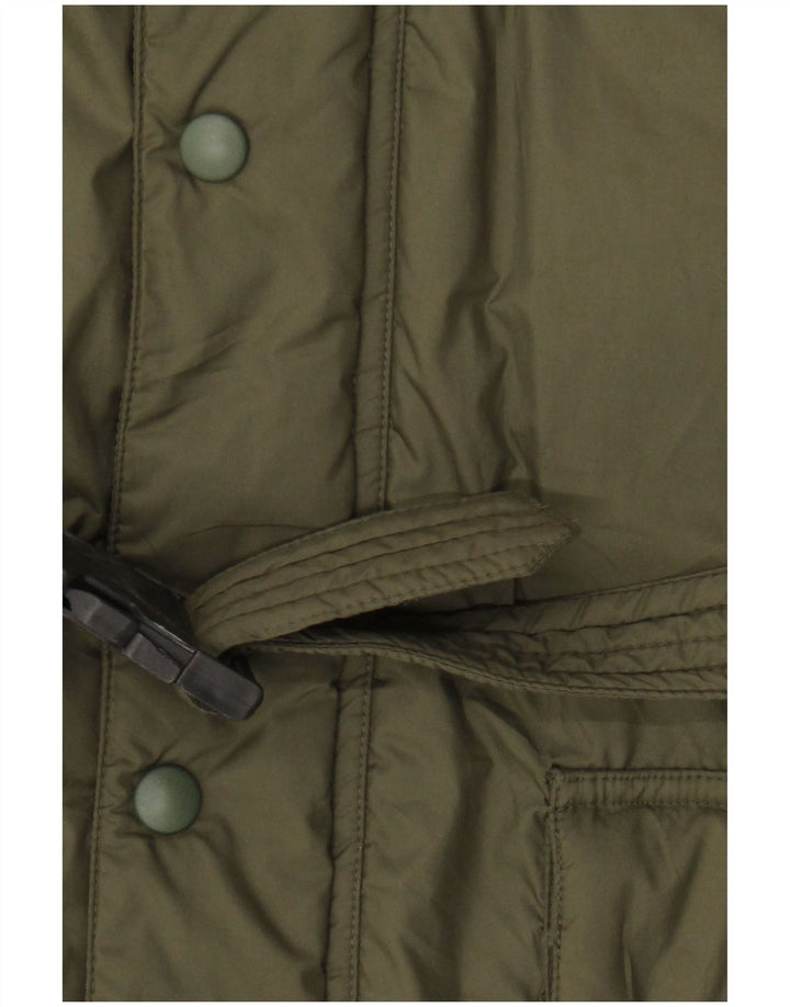 ALBERTO ASPESI Womens Hooded Padded Coat UK 14 Medium Khaki Polyester