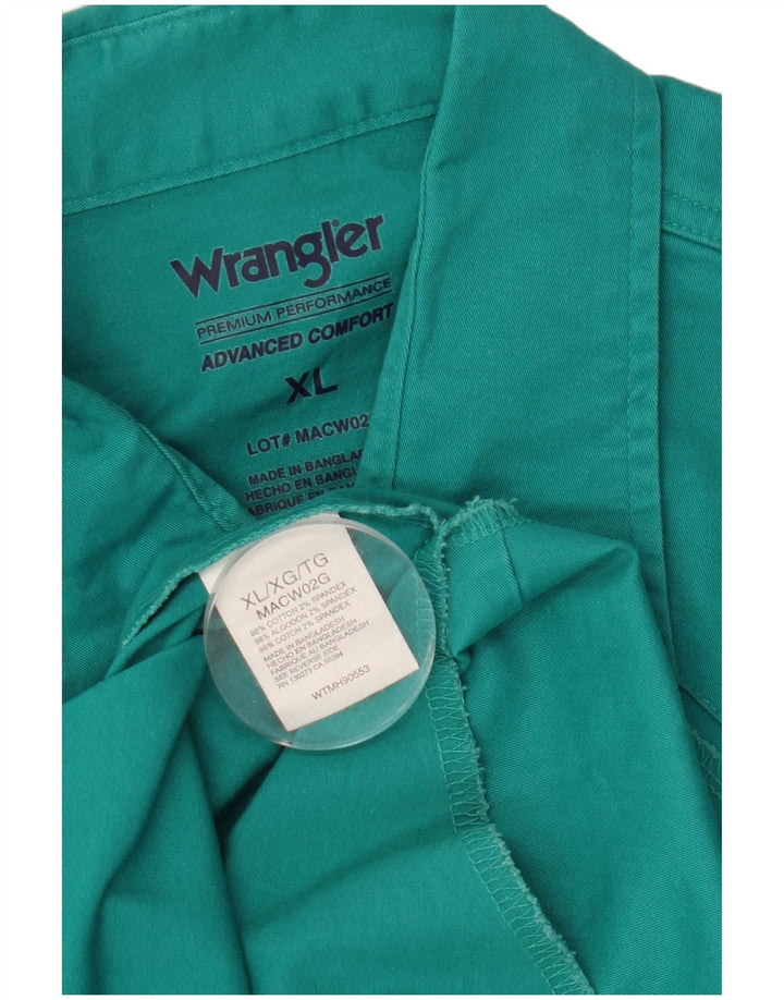 Wrangler Mens Shirt XL Turquoise Cotton