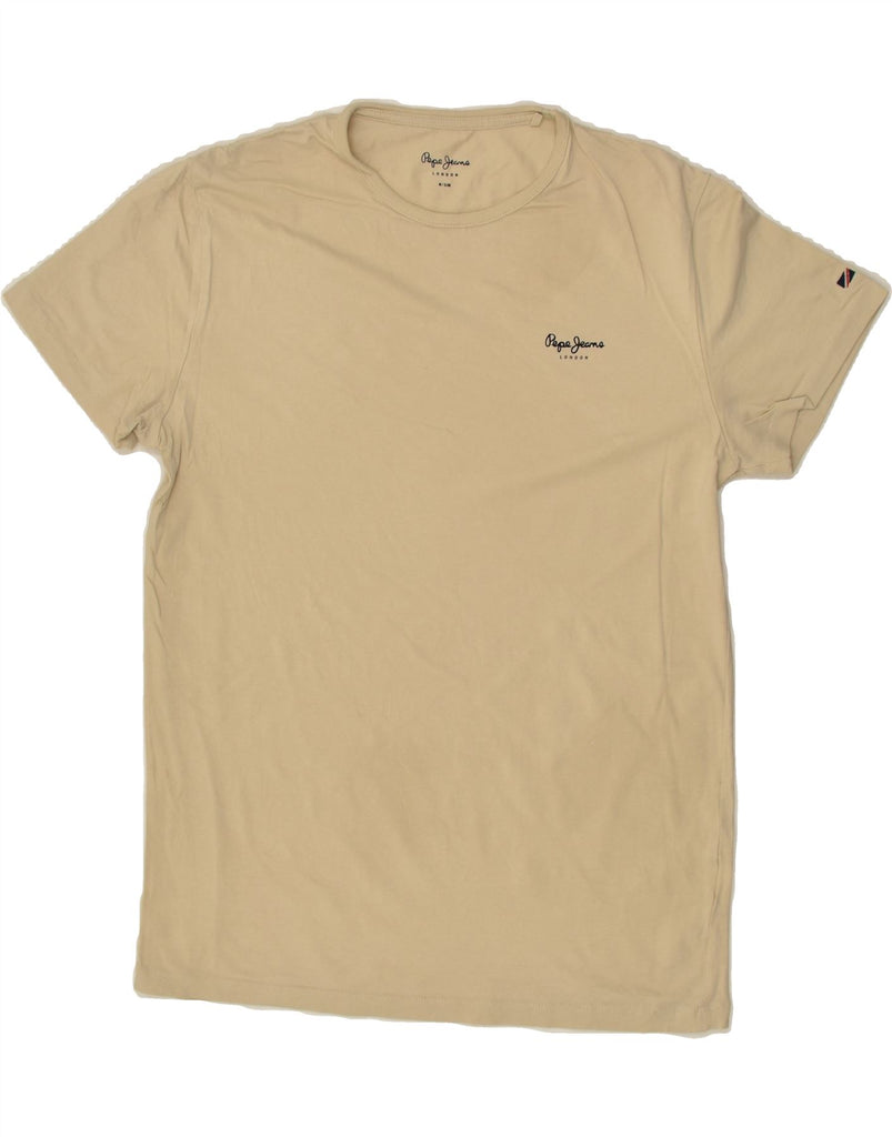 PEPE JEANS Mens Slim T-Shirt Top Medium Beige | Vintage PEPE Jeans | Thrift | Second-Hand PEPE Jeans | Used Clothing | Messina Hembry 