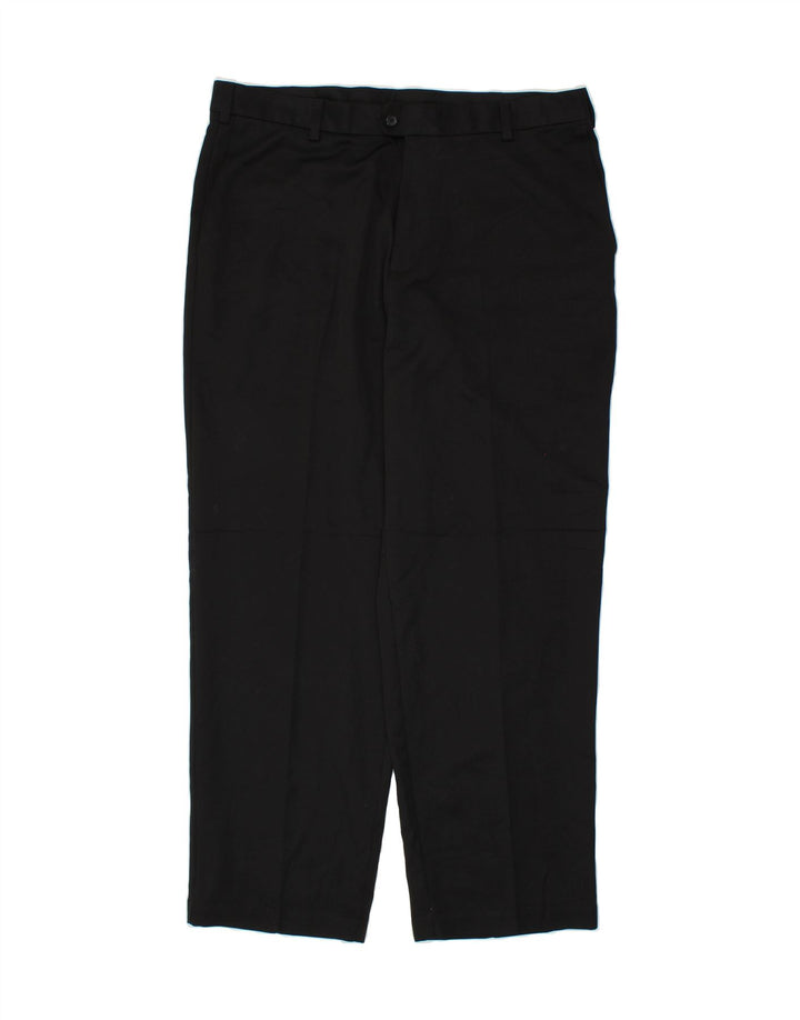 IZOD Mens Straight Chino Trousers W38 L32 Black Polyester Vintage Izod and Second-Hand Izod from Messina Hembry 