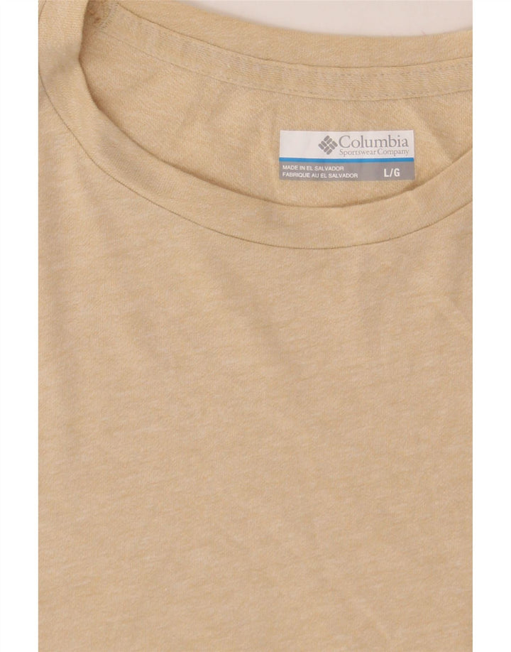 COLUMBIA Mens T-Shirt Top Large Beige Cotton Vintage Columbia and Second-Hand Columbia from Messina Hembry 