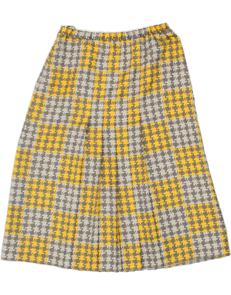 VINTAGE Womens A-Line Skirt IT 42 Medium W30  Grey Houndstooth Polyester Vintage Vintage and Second-Hand Vintage from Messina Hembry 