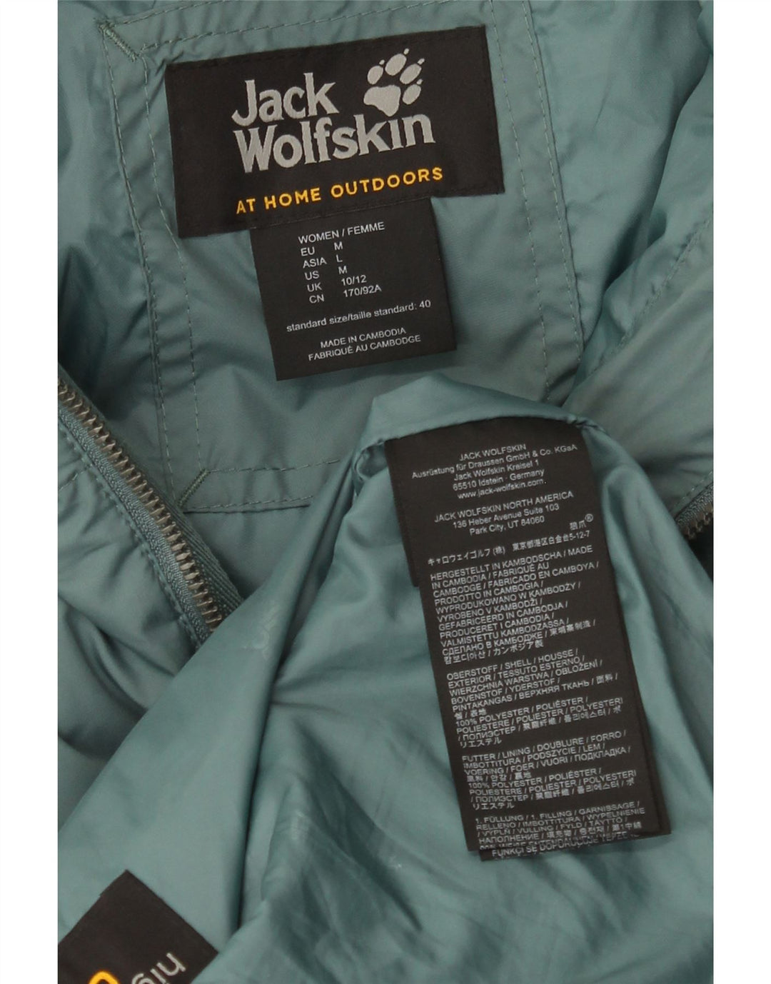 Jack Wolfskin Womens Hooded Oversized Padded Coat UK 10/12 Medium Green