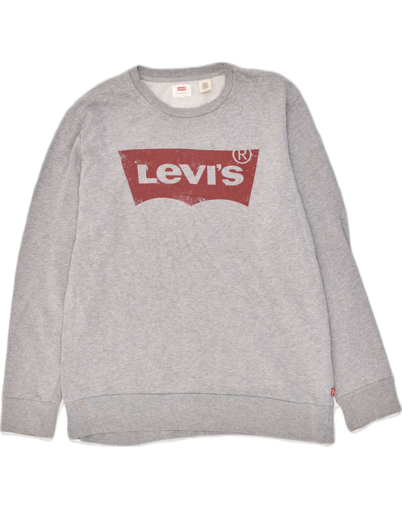 LEVI'S Mens Graphic Sweatshirt Jumper Large Grey Cotton | Vintage Levi's | Thrift | Second-Hand Levi's | Used Clothing | Messina Hembry 