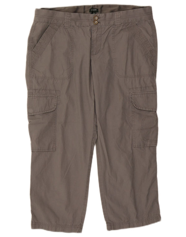J. Crew Womens City Fit Straight Cargo Trousers US 10 Large W34 L22 Grey