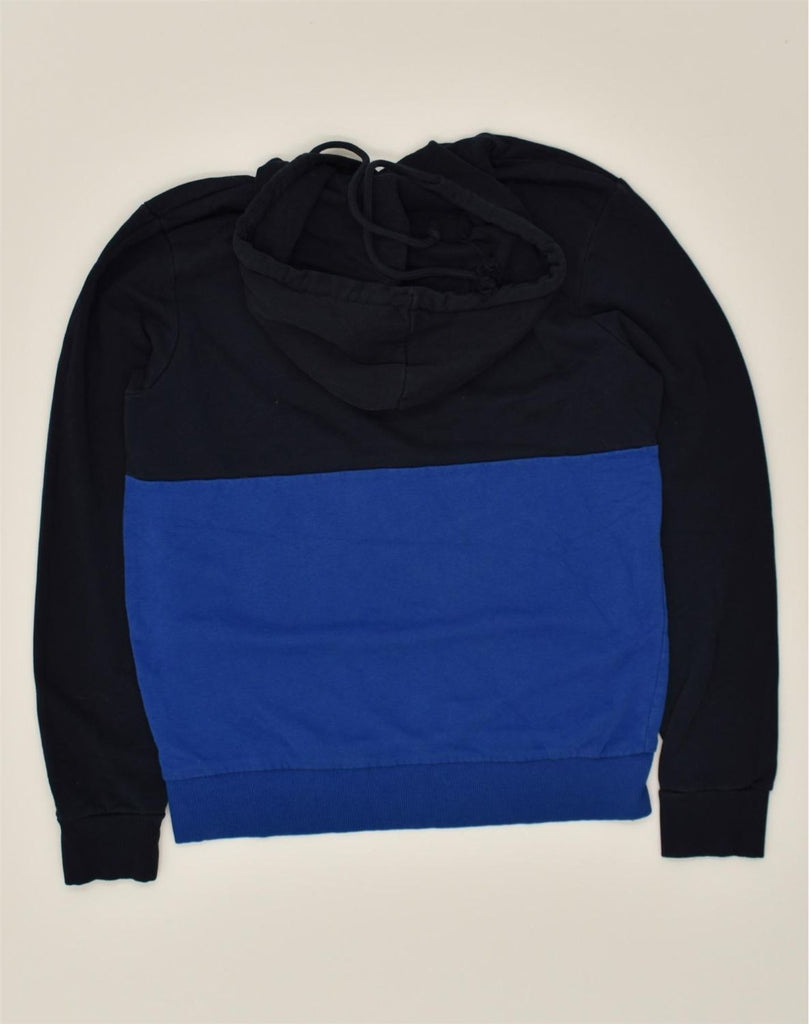 JACK & JONES Mens Graphic Hoodie Jumper Medium Navy Blue Colourblock | Vintage Jack & Jones | Thrift | Second-Hand Jack & Jones | Used Clothing | Messina Hembry 