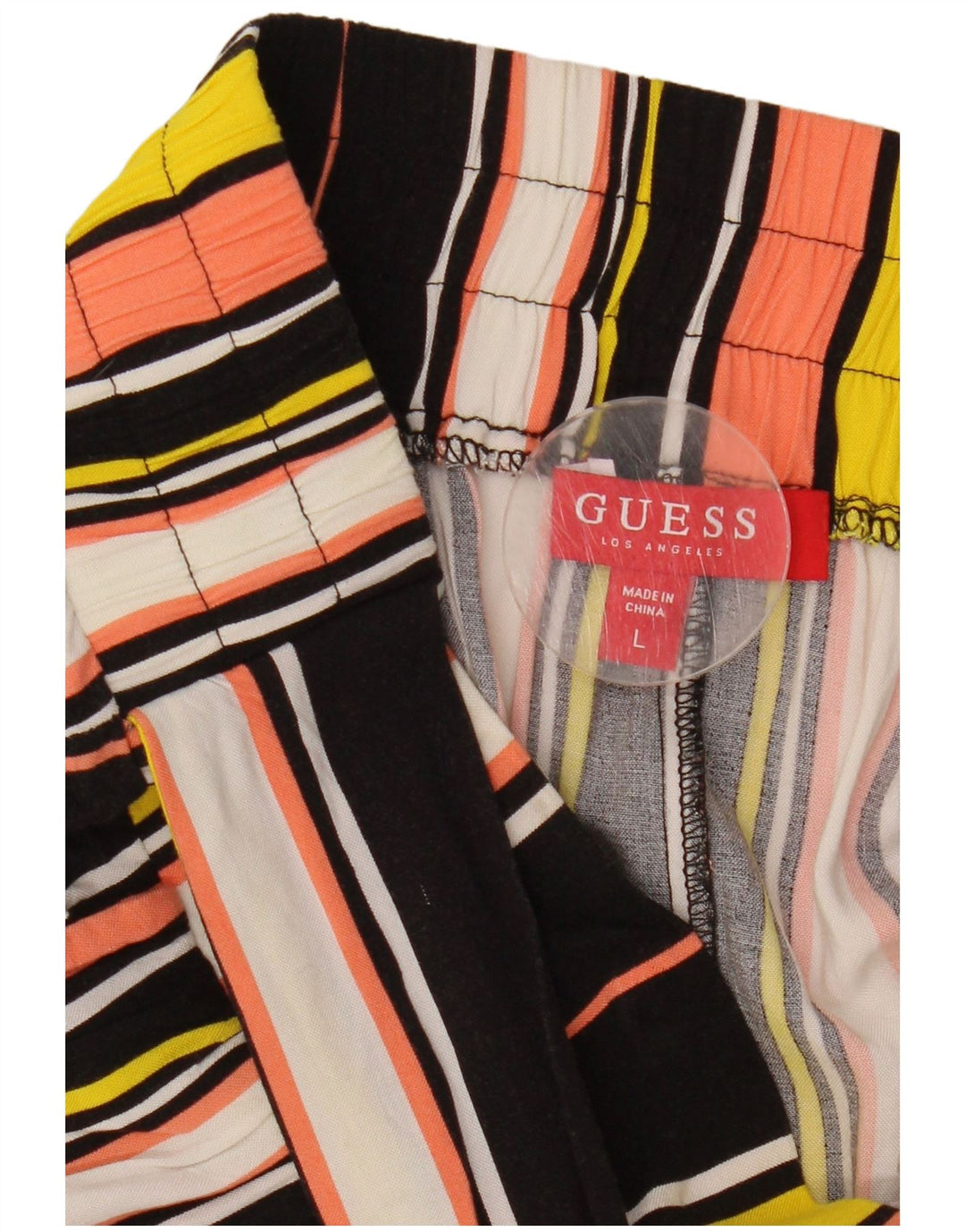Guess Womens Casual Trousers UK 12 Medium W32 L30 Multicoloured Striped
