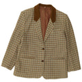 Vintage Womens 2 Button Blazer Jacket IT 46 Large Green Houndstooth Wool