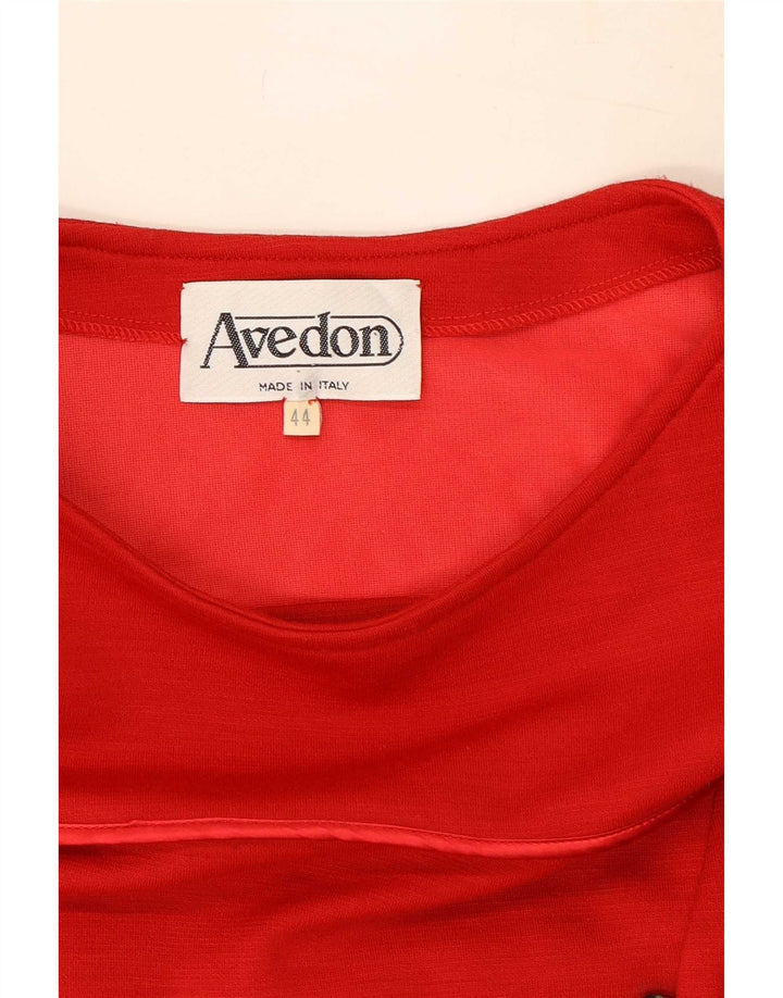 Avedon Womens Long Sleeve Sheath Dress IT 44 Medium Red Wool