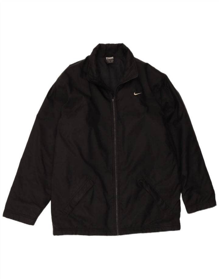 NIKE Mens Graphic Padded Jacket UK 39/41 Medium Black Nylon