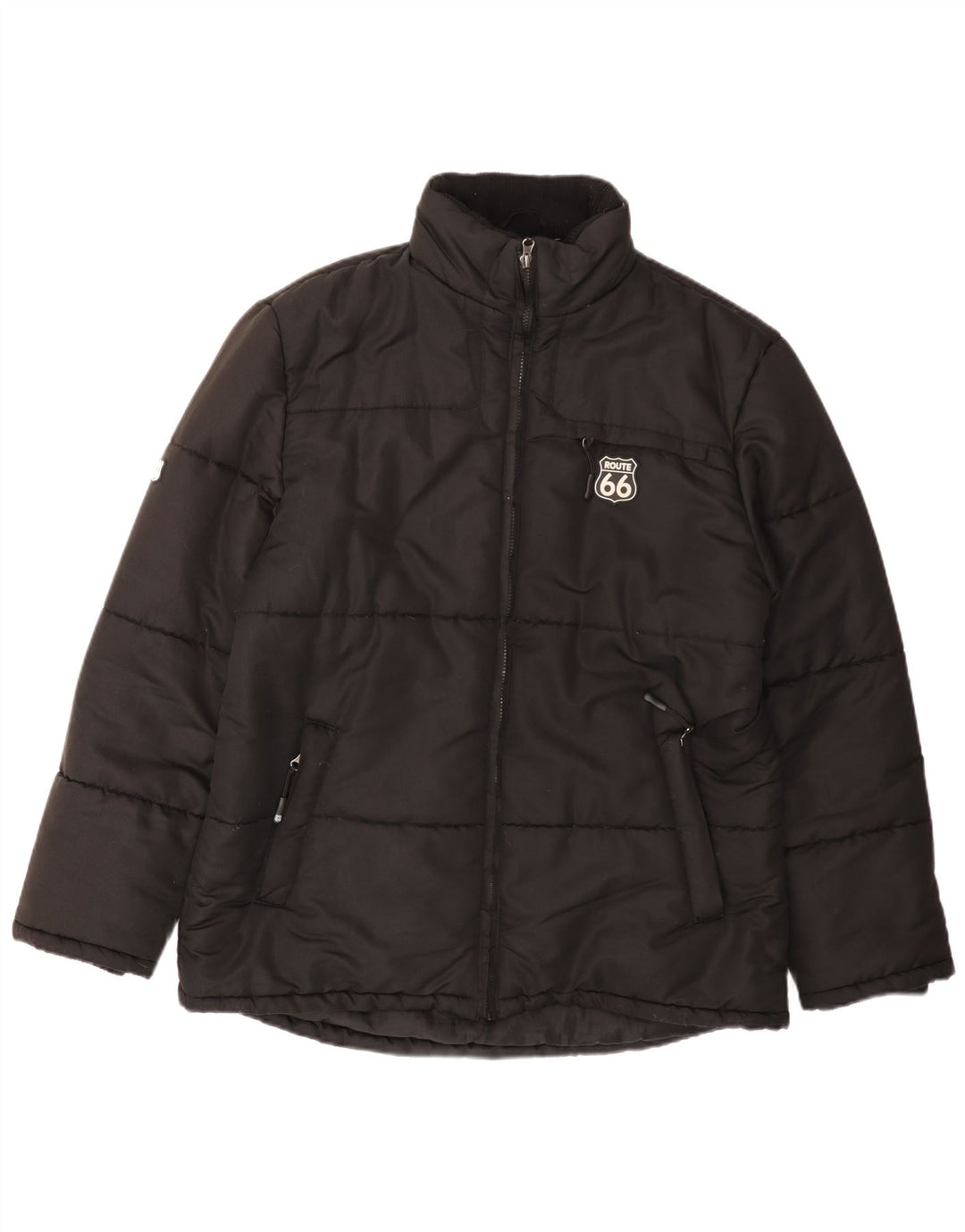ROUTE 66 Mens Padded Jacket UK 40 Large Black Polyester
