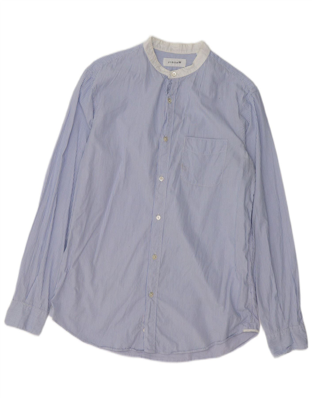 JIGSAW Mens Shirt Medium Blue Pinstripe Cotton