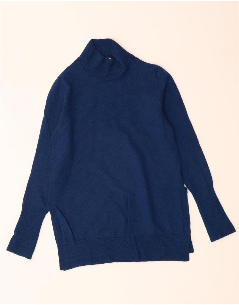 JIGSAW Womens Turtle Neck Jumper Sweater UK 4 XS Navy Blue Wool Vintage Jigsaw and Second-Hand Jigsaw from Messina Hembry 