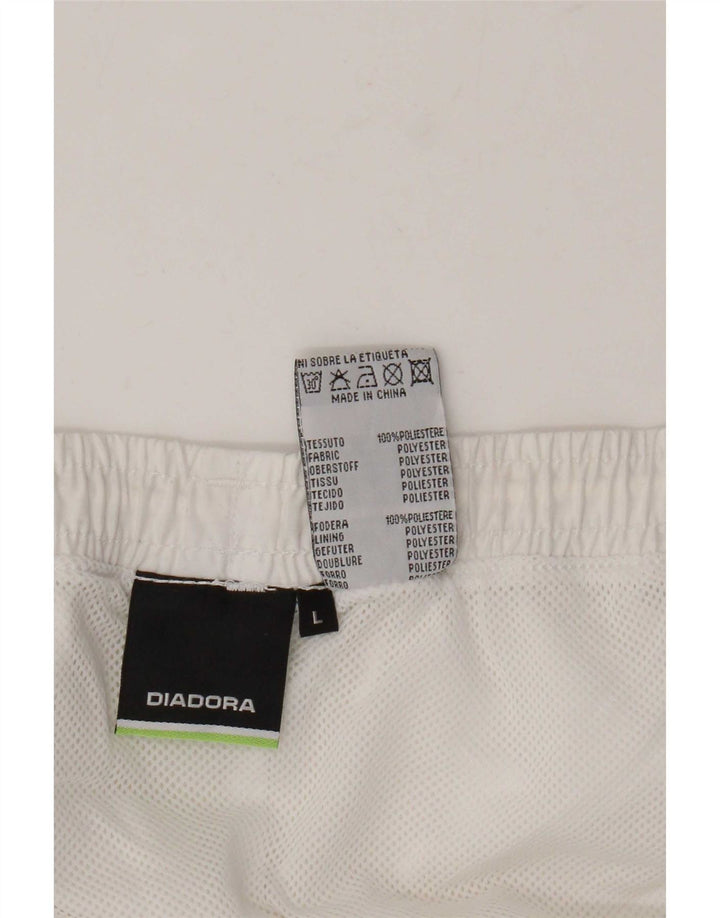 Diadora Mens Sport Shorts Large White Polyester