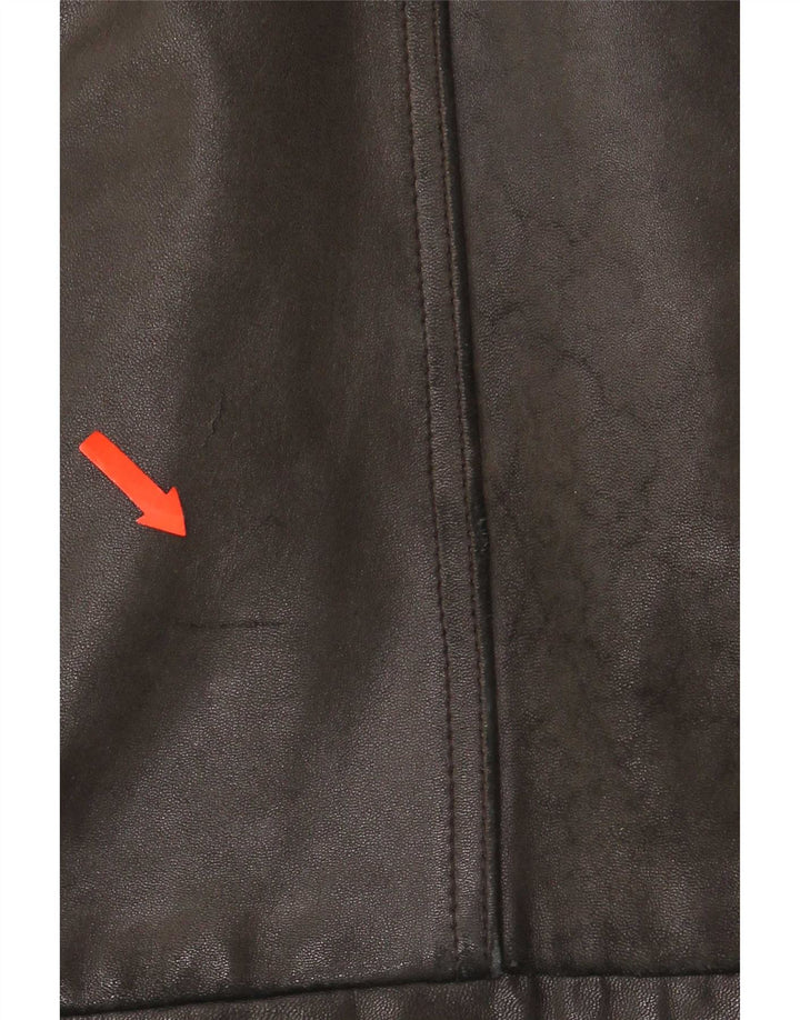 Itallo Mens Leather Jacket UK 40 Large Black