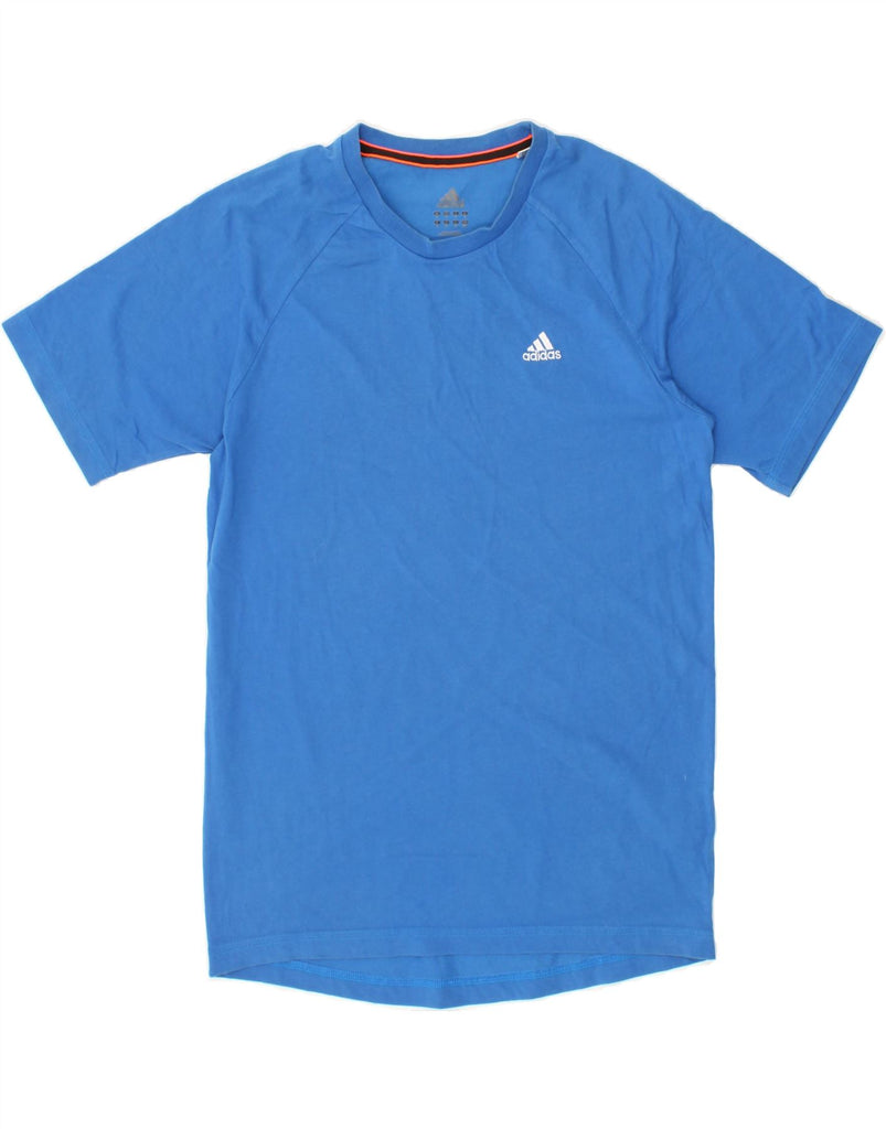 ADIDAS Mens Climalite Graphic T-Shirt Top Small Blue Vintage Adidas and Second-Hand Adidas from Messina Hembry 